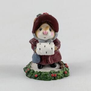 Wee Forest Folk AP Miss Noel 1987 Christmas Mouse Figurine Annette Petersen
